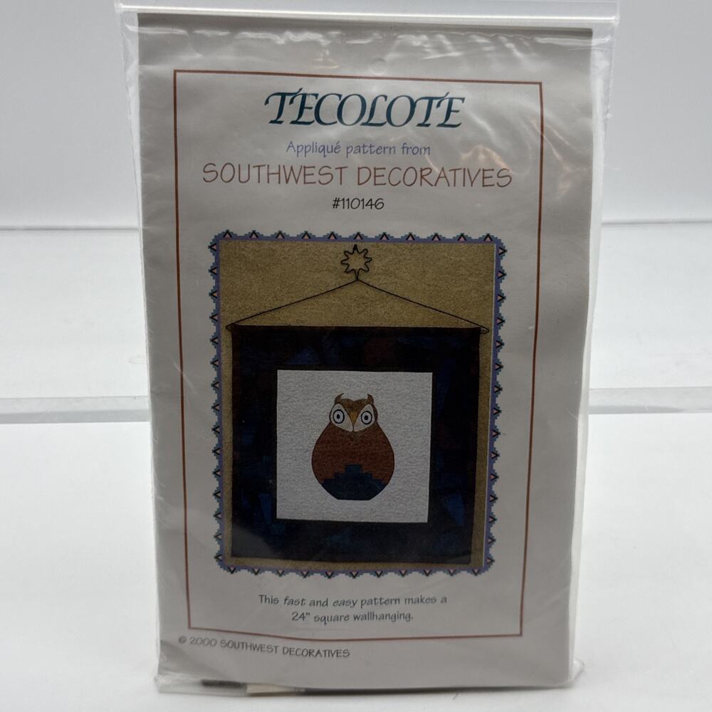 Southwest Decoratives Tecolote “Owl” Appliqué Wall Hanging Pattern Kit 24"